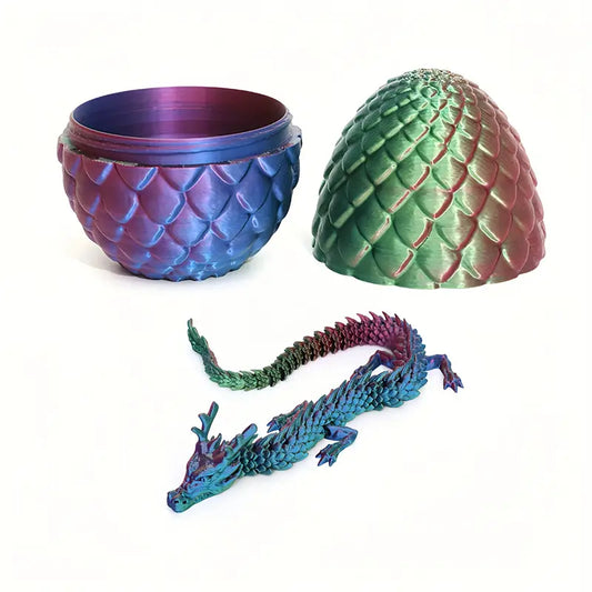 Small Flexi Multi Coloured Dragon And Egg 12.5cm 4.92in