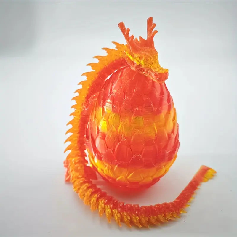 Giant Multi Coloured Flex Articulated Dragon and Egg