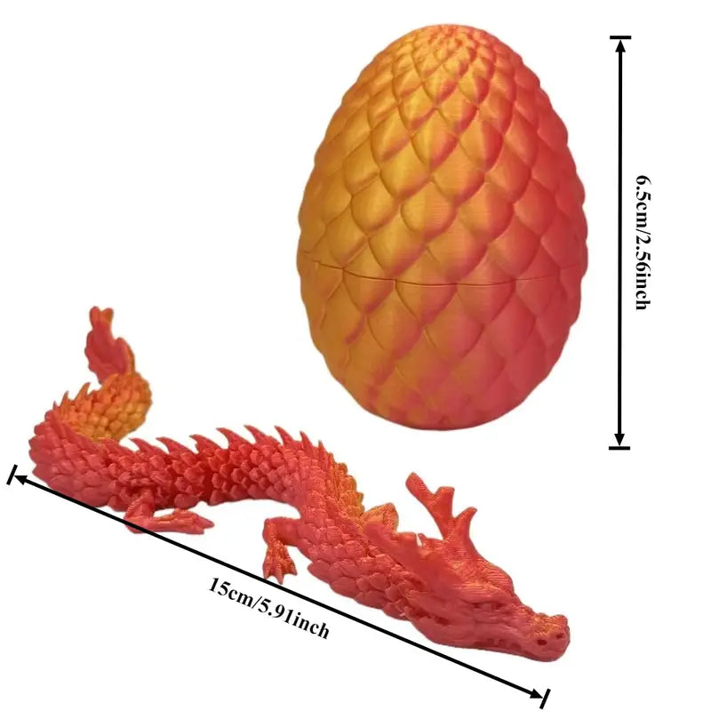 Small Flexi Articulated Dragon and Egg 10cm 3.94in