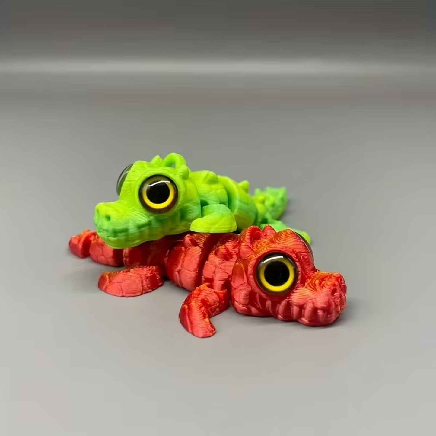 3d articulated small big eyed crocodile