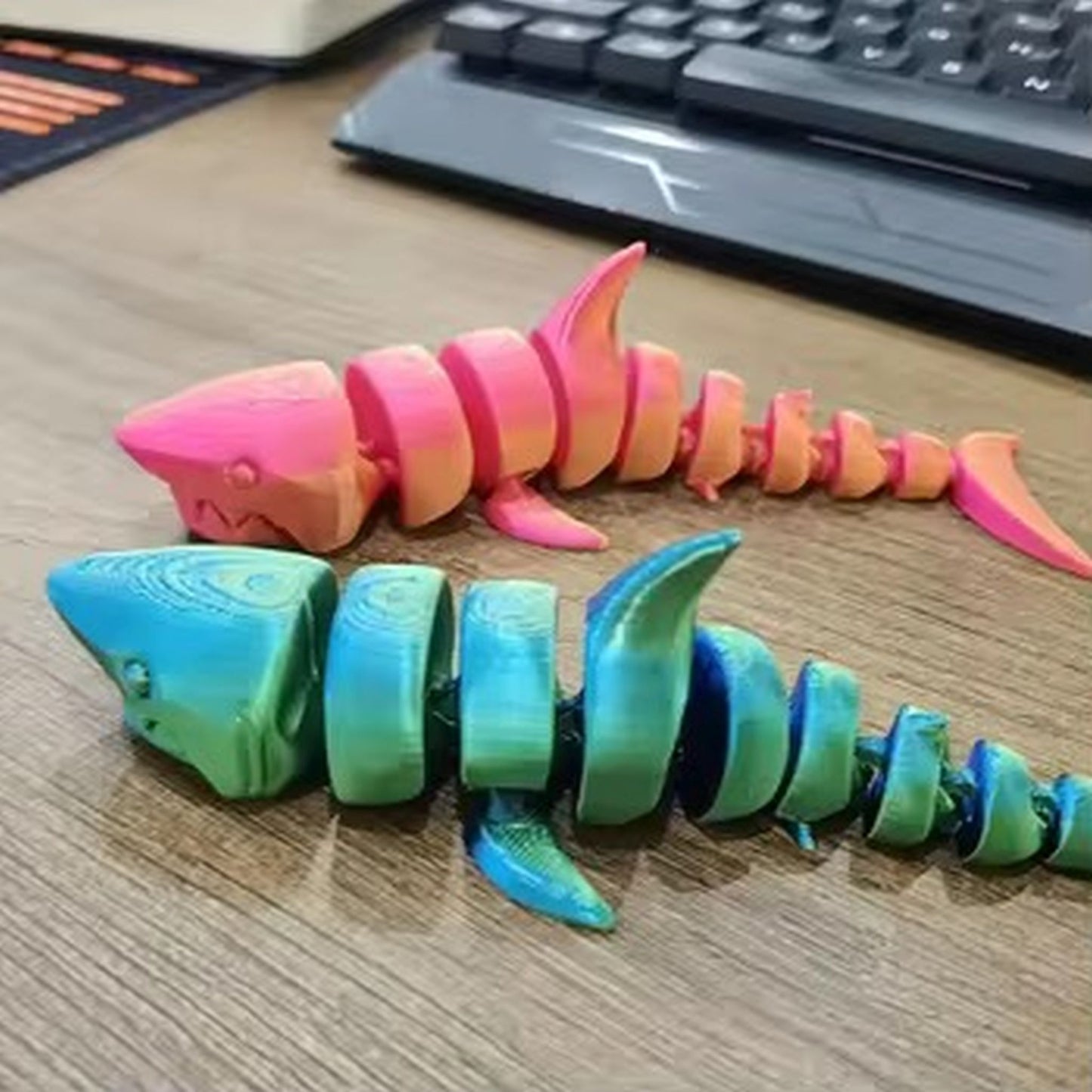 3d articulated solid shark