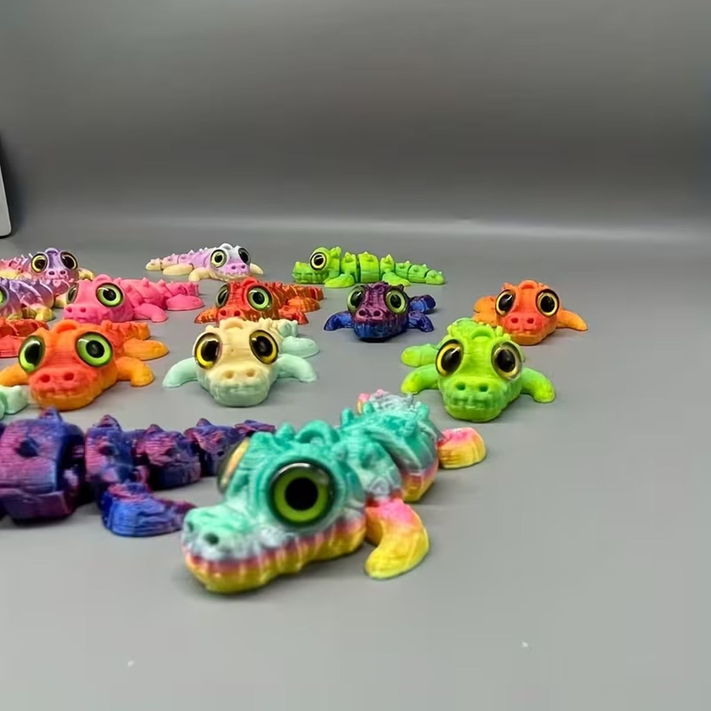 3d articulated small big eyed crocodile
