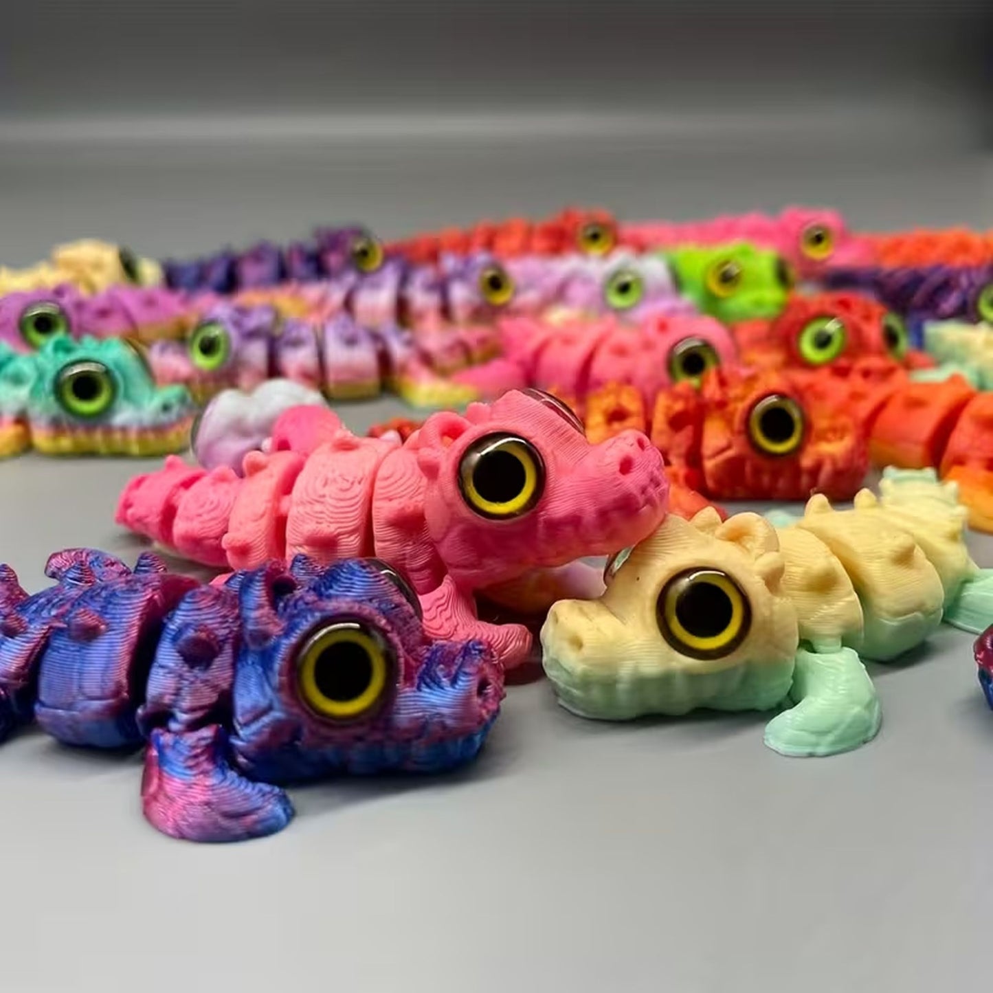 3d articulated small big eyed crocodile