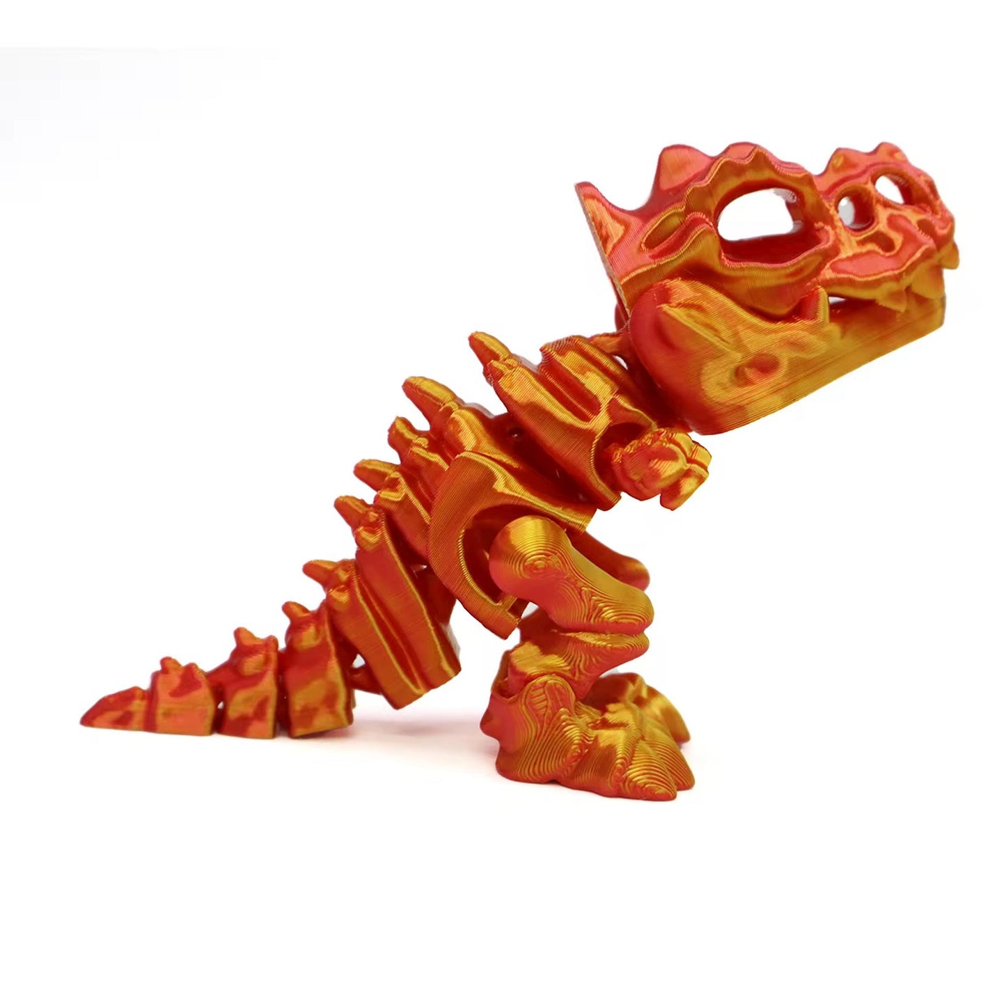 3d printed articulated t-rex skeleton.