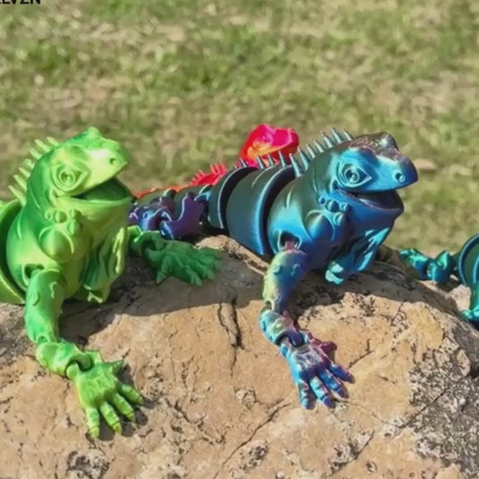 Multi Coloured Flexi Articulated Iguana Lizard