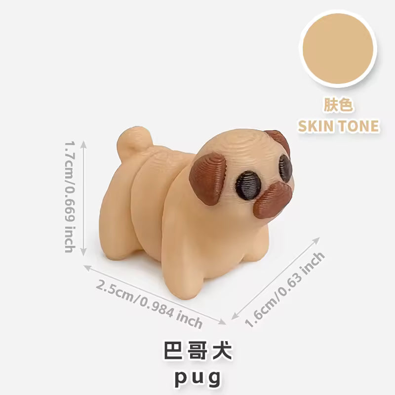 Mini Pocket Palz 3d Articulated Flexi Pug Dog